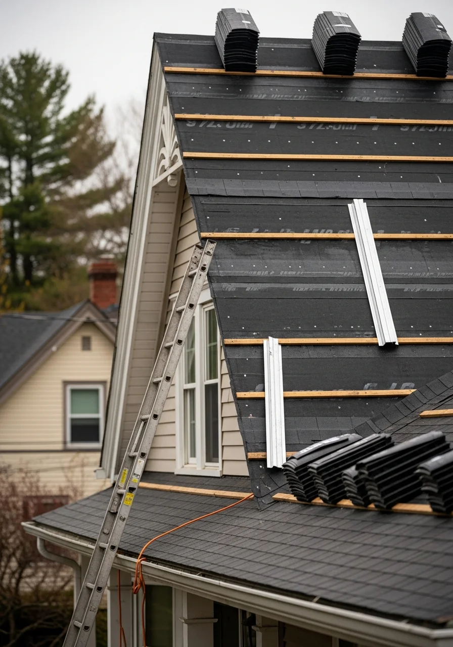Skilled tradesperson working on home exterior in Glens Falls region.